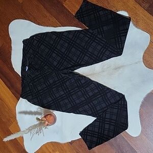 Black Velvet Cross Pattern Jeggings M